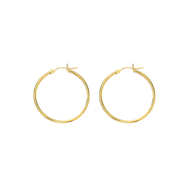 14Ky 1.5X25mm Shiny Lite Hoop Earring