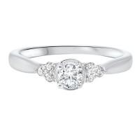 14Kw .35Cttw Dia Engagement Ring  1D=.25Ct  6D=.10Ct