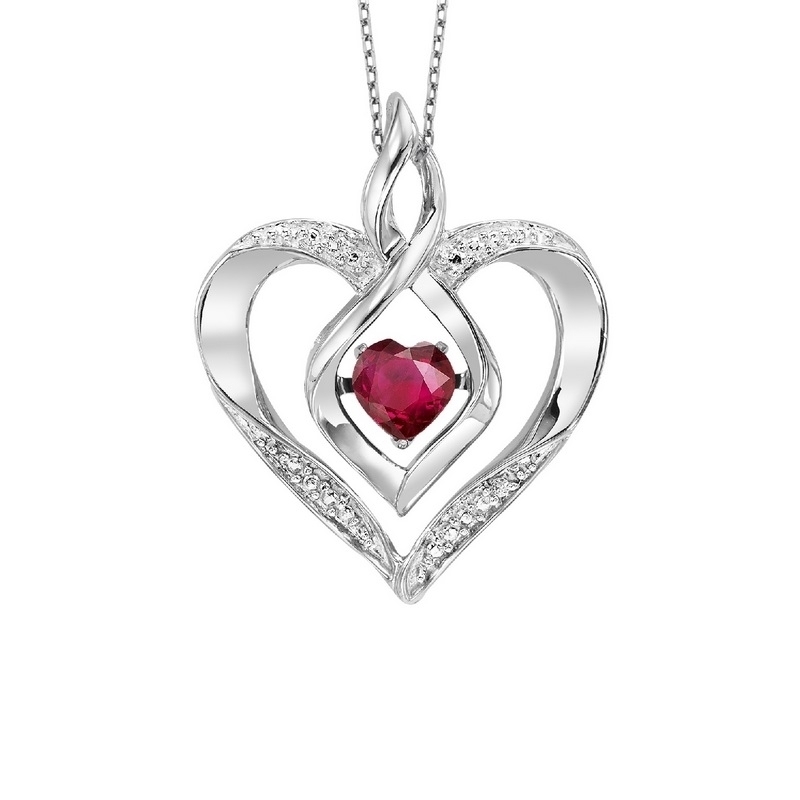 Diamond & Synthetic Ruby Heart Infinity Symbol ROL Rhythm of Love ...