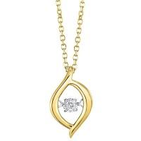 10ky .02ct Dia Pendant w/Chain